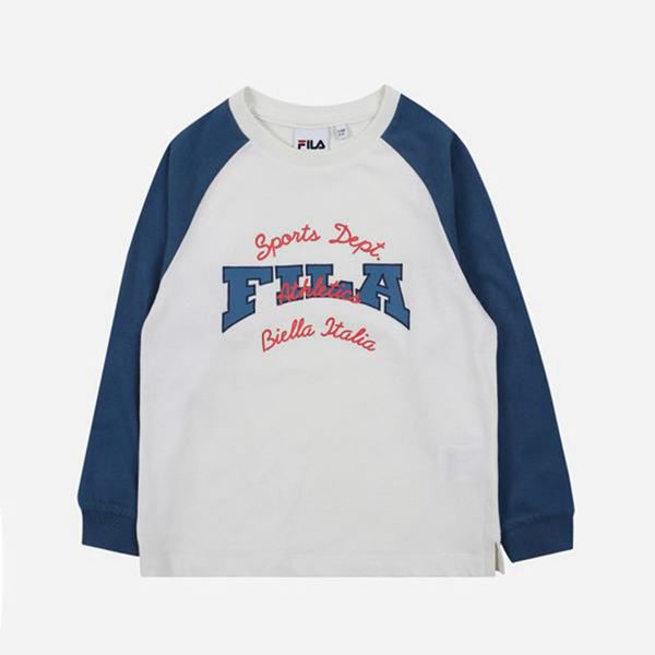 Camisetas Manga Corta Fila Niñas Blancas / Azules - School Crew Neck L/S - España 945821MTN